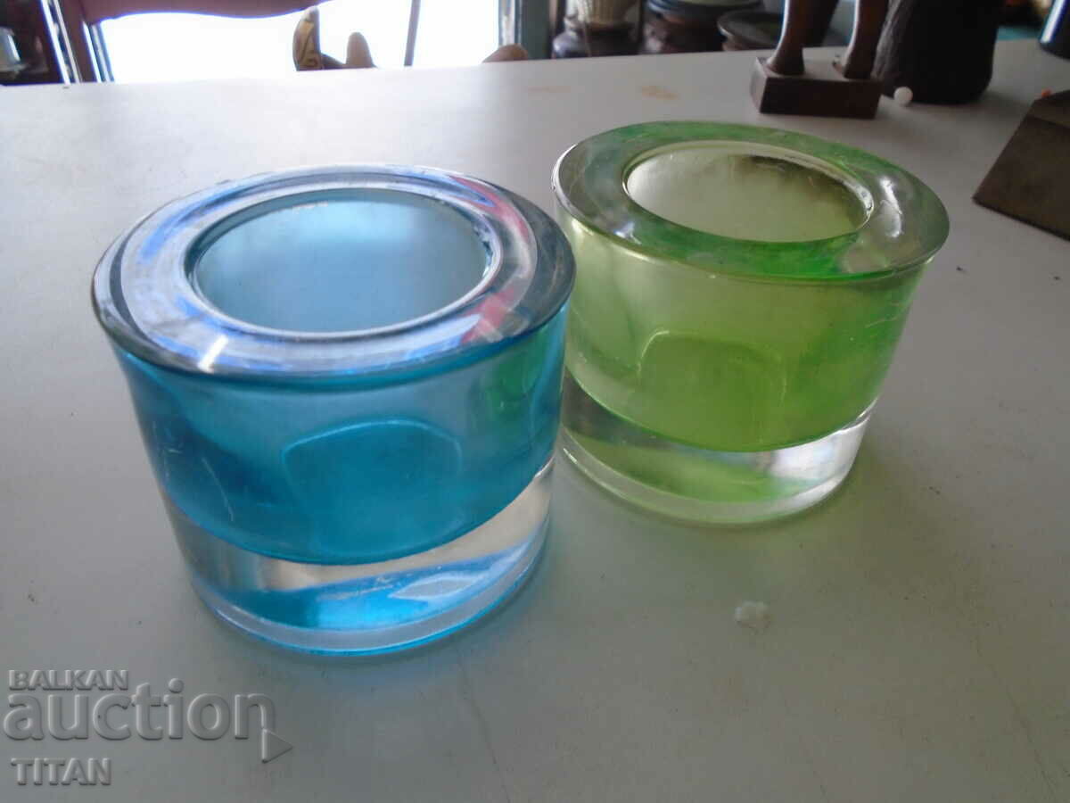 DESIGNER CANDLES, THICK COLORED GLASS