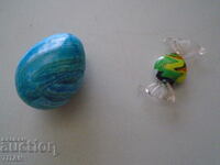 MARBLE EGG, GLASS CANDY COLORED GLASS