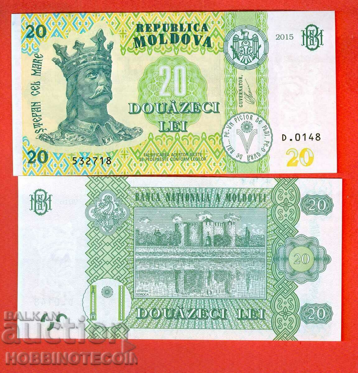 MOLDOVA MOLDOVA 20 Lei issue issue 2015 NEW UNC