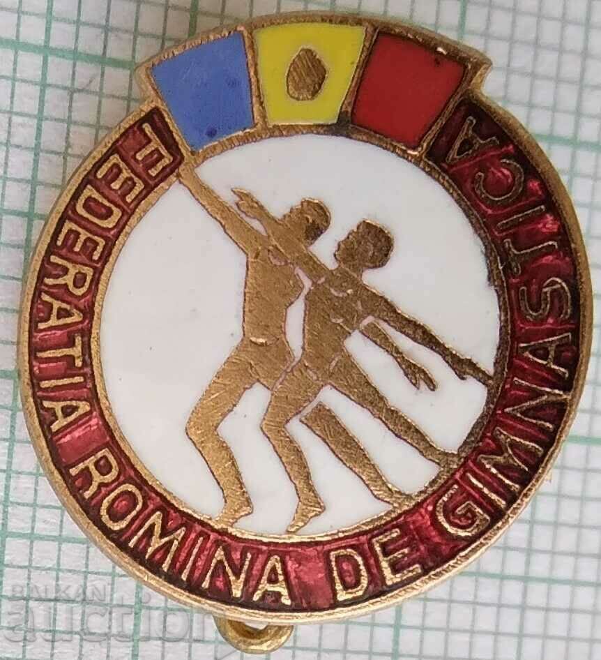 16931 Badge - Romanian Gymnastics Federation - bronze enamel with price 5.00 BGN | € 2.56 16931 Badge - Romanian Gymnastics Federation - bronze enamel with price 5.00 BGN | € 2.56