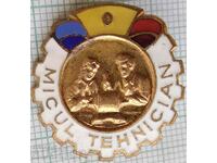 16932 Badge - Young technician Romania - bronze enamel