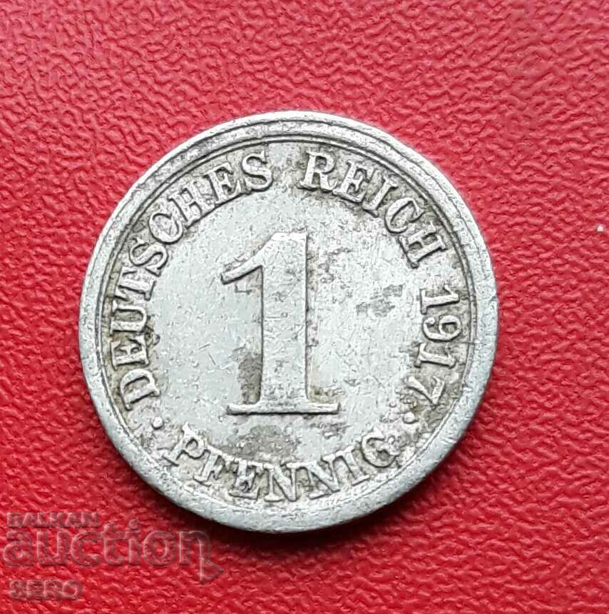 Germany-1 pfennig 1917 J-Hamburg