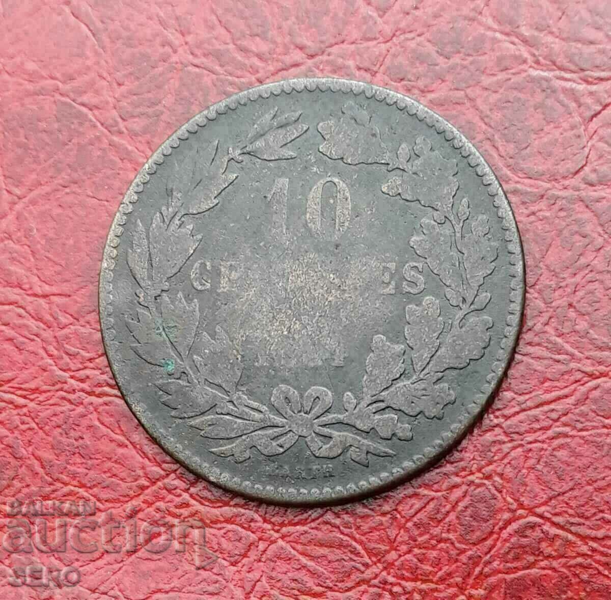 Luxembourg-10 cents 1854-row