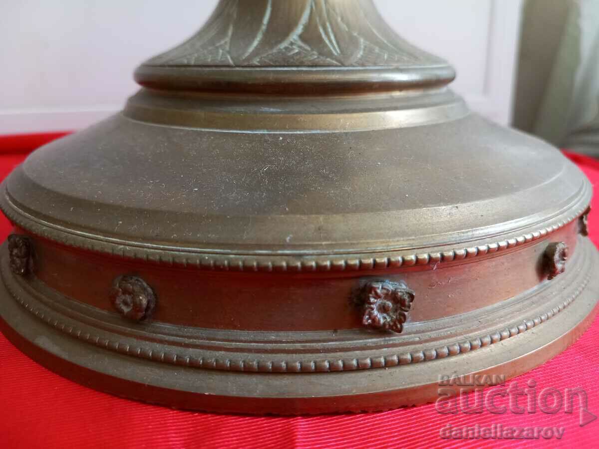 Old Enthroned CHURCH Candlesticks - 5 Old Enthroned CHURCH Candlesticks - 5