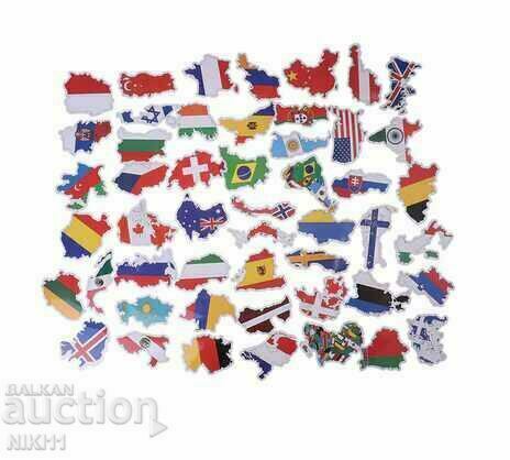 50 pcs. stickers flags of countries, Bulgaria, Europe with price 8.00 BGN | € 4.09 50 pcs. stickers flags of countries, Bulgaria, Europe with price 8.00 BGN | € 4.09