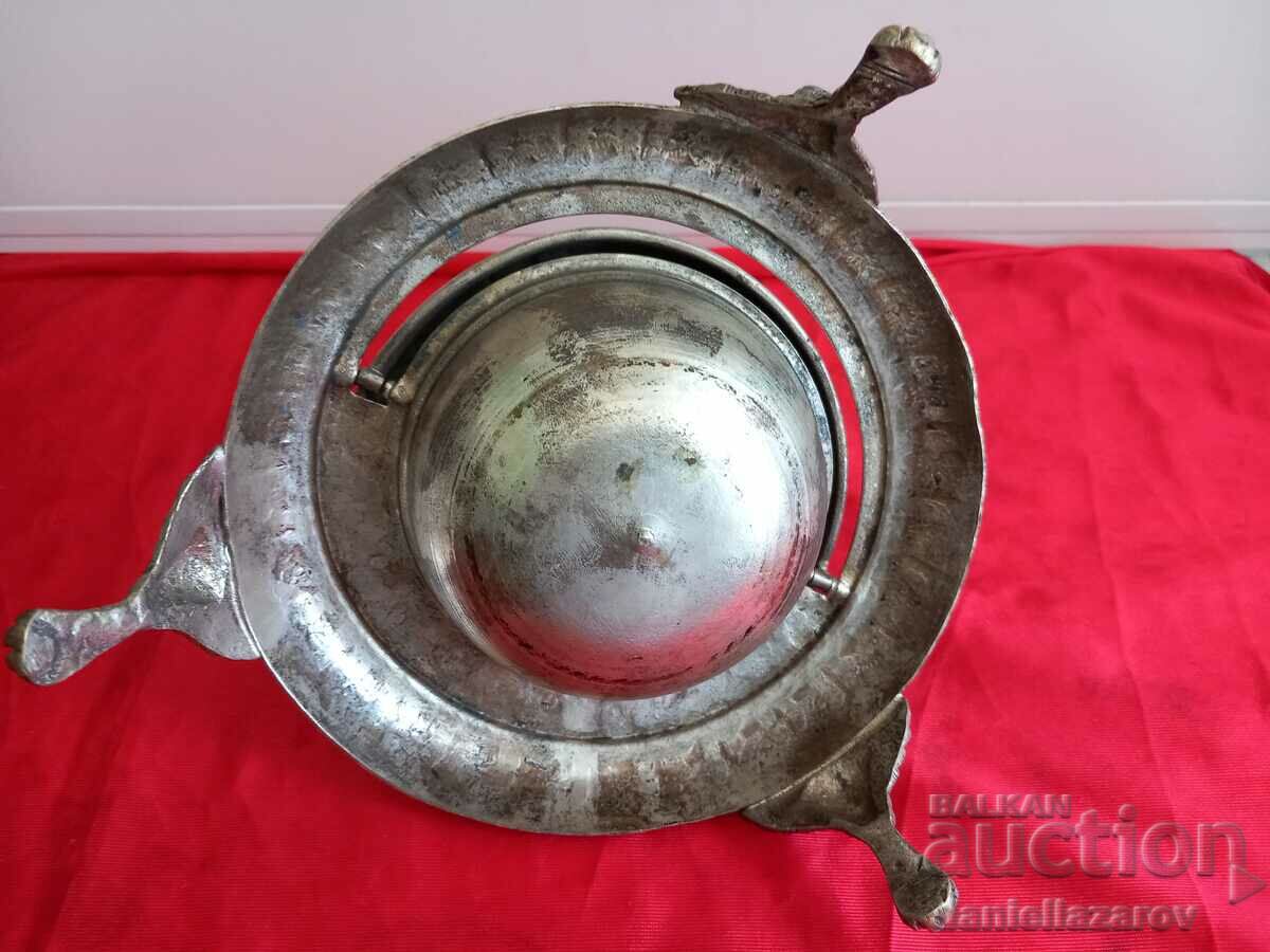 Large Antique Silver Plated PERSIAN Caviar DISH, Sweet - 6 Large Antique Silver Plated PERSIAN Caviar DISH, Sweet - 6