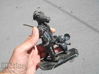 OLD METAL FIGURE STATUETTE CROCODILE GENA AND CHEBURASHA