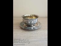 Beautiful metal bowl with gilding!