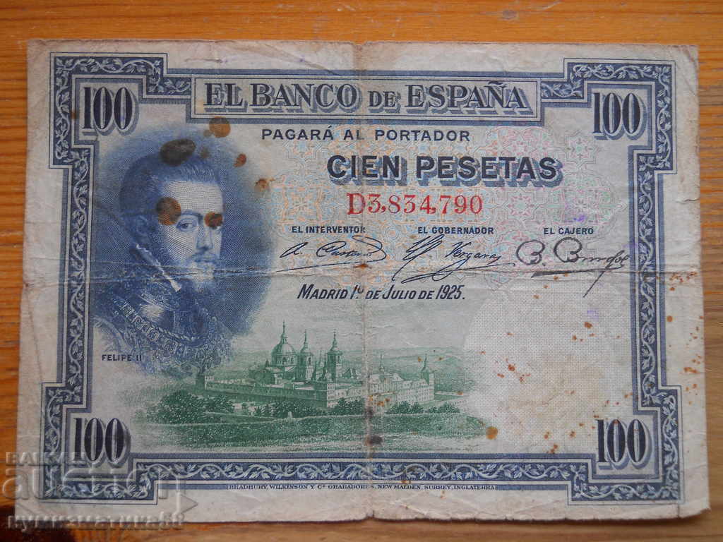 100 Pesetas 1925 - Spania ( G ) 100 Pesetas 1925 - Spania ( G )