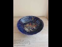 A beautiful cobalt blue porcelain fruit bowl!