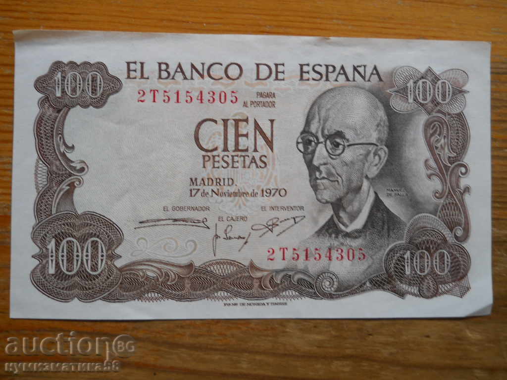 100 pesetas 1970 - Spain ( EF ) 100 pesetas 1970 - Spain ( EF )
