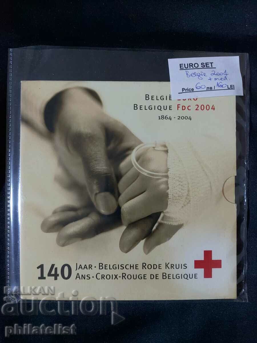 Βέλγιο 2004 - τραπεζικό ευρώ σετ από 1 σεντ έως 2 ευρώ + μετάλλιο BU