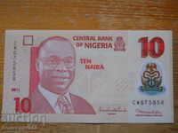 10 Naira 2011 (polimer) - Nigeria (UNC)