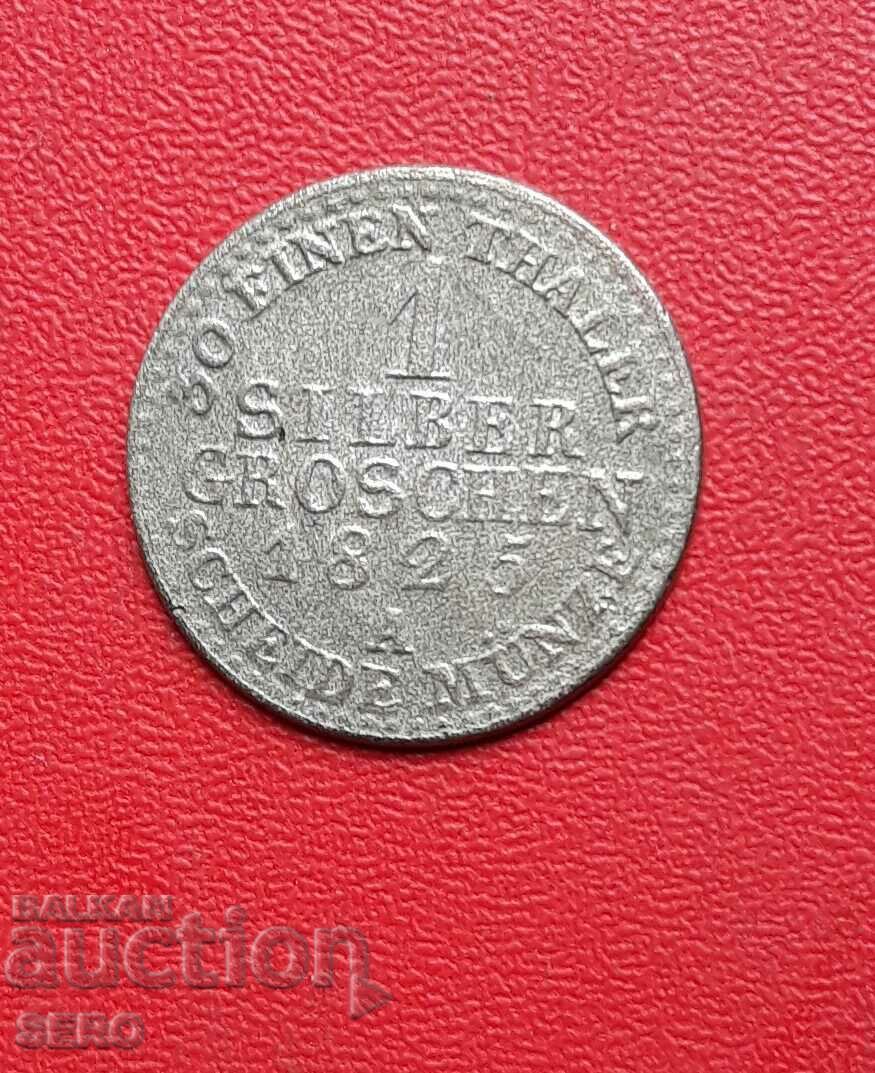 Germany-Prussia-1 Wed. penny 1825-countermark SILVER