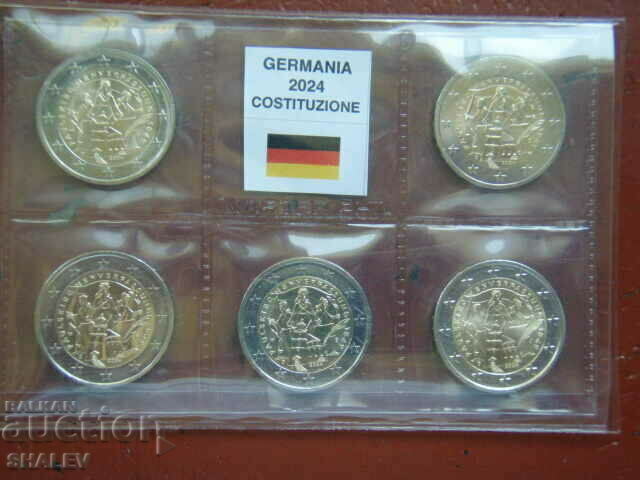 2 Euro 2024 Germany "Constitution" A,D,F,G,J Germany 2 euro with price 40.89 BGN | € 20.91 2 Euro 2024 Germany "Constitution" A,D,F,G,J Germany 2 euro with price 40.89 BGN | € 20.91