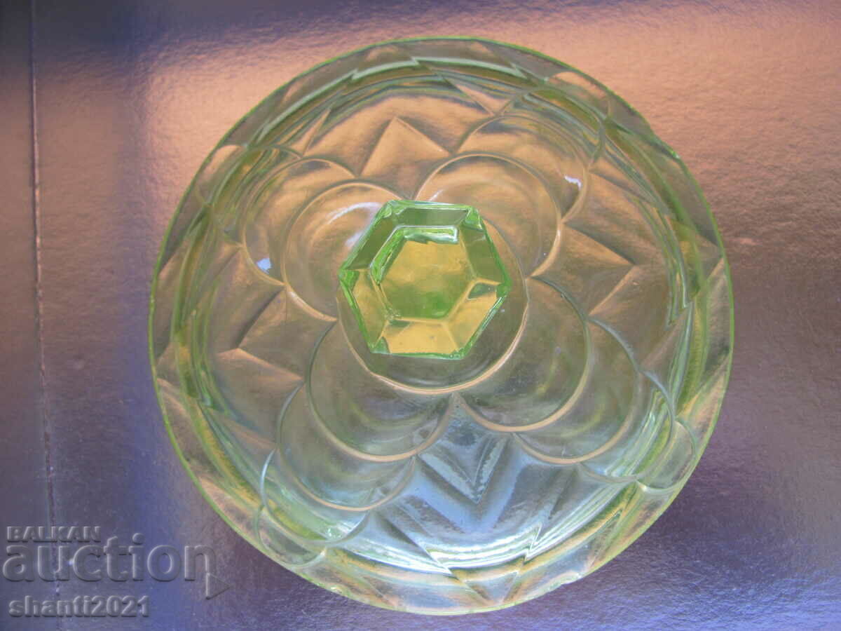 Sugar bowl, bowl, uranium glass - 5