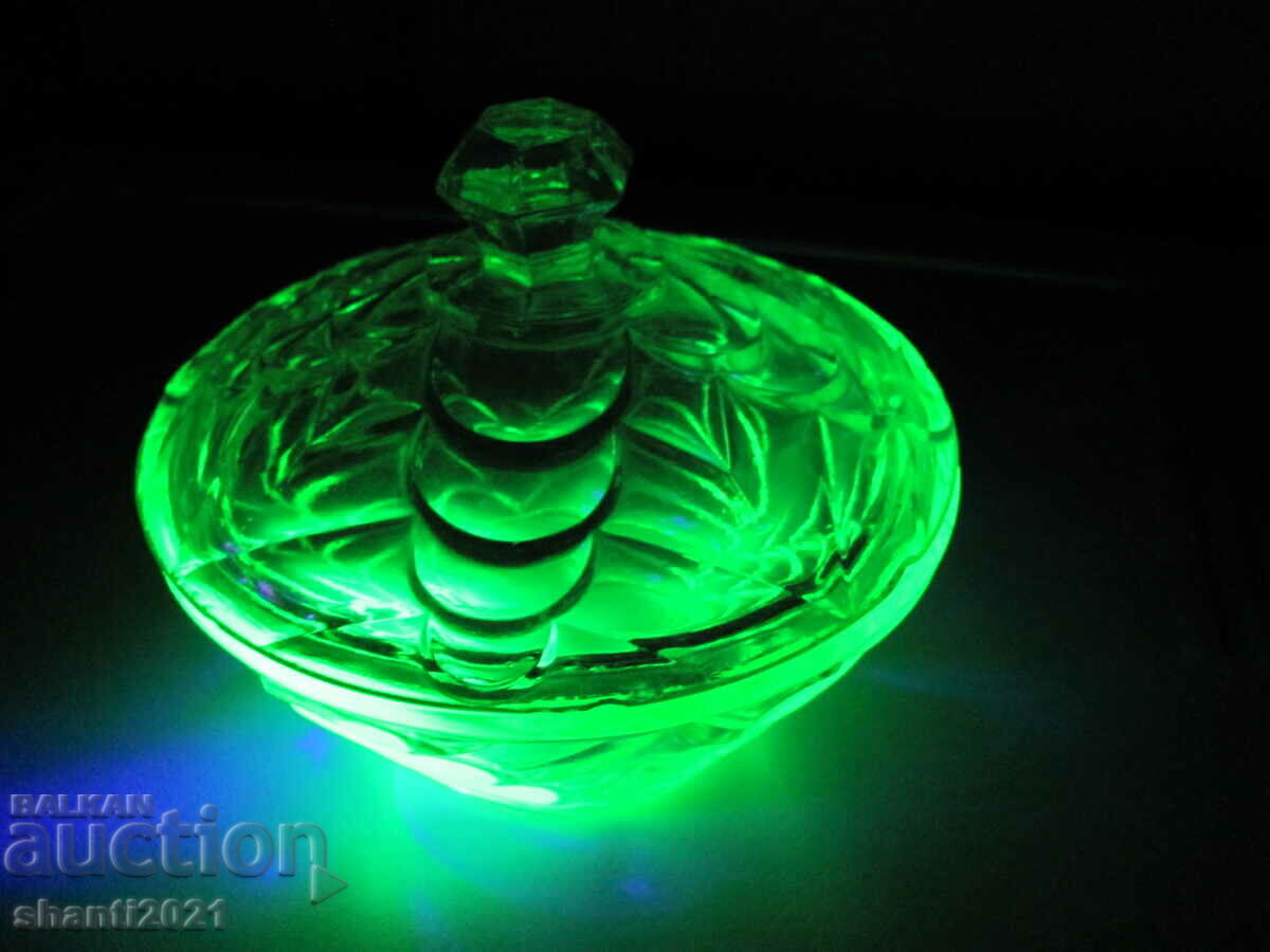 Sugar bowl, bowl, uranium glass - 7