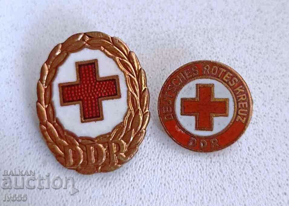 RARE OLD GERMAN BADGES/BAGS BRONZE ENAMEL - RED CROSS