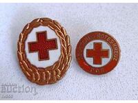 RARE OLD GERMAN BADGES/BAGS BRONZE ENAMEL - RED CROSS