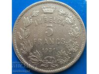 5 francs 1931 Belgium mint France nickel