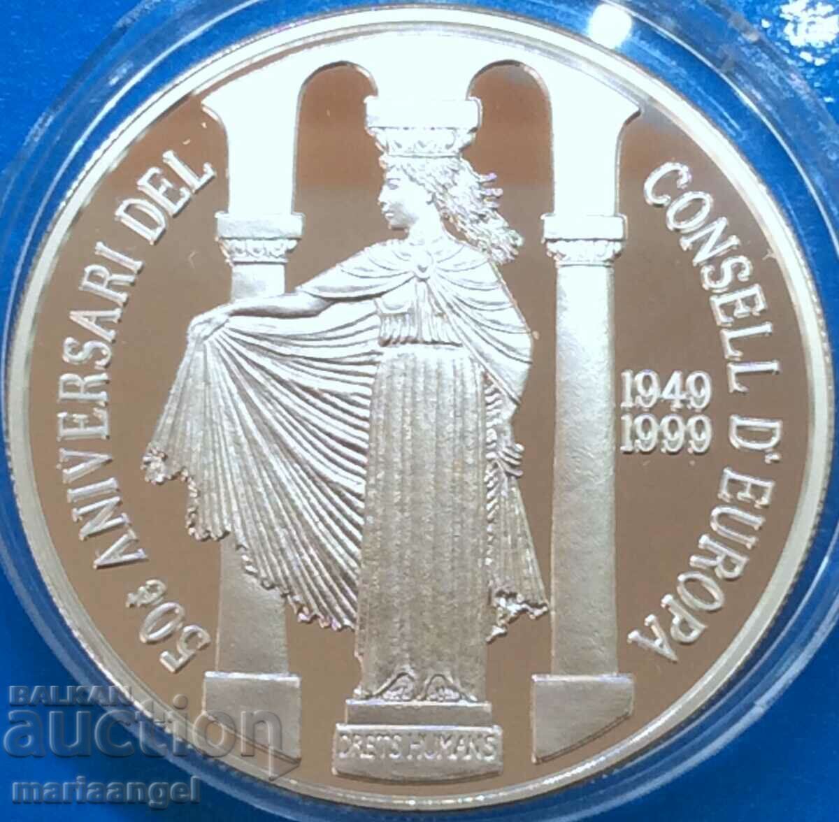 10 euro 1999 Andorra Prințul Joan Bisbe D'Urgel 31,47 g argint