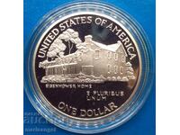 1 Dollar 1990 USA House of Dwight D. Eisenhower PROOF Silver