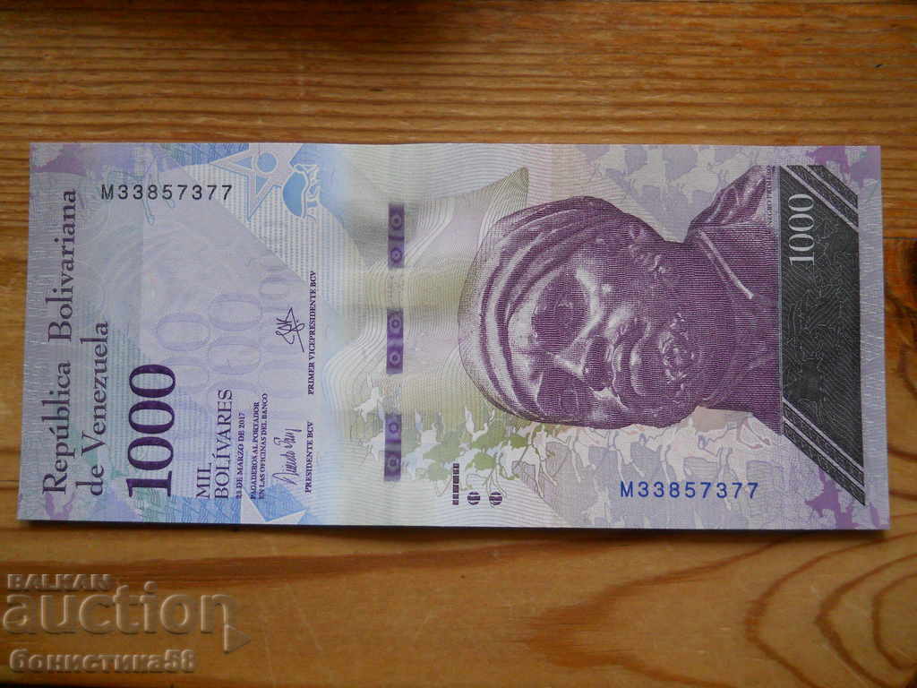 1000 bolivars 2017 - Venezuela ( UNC )