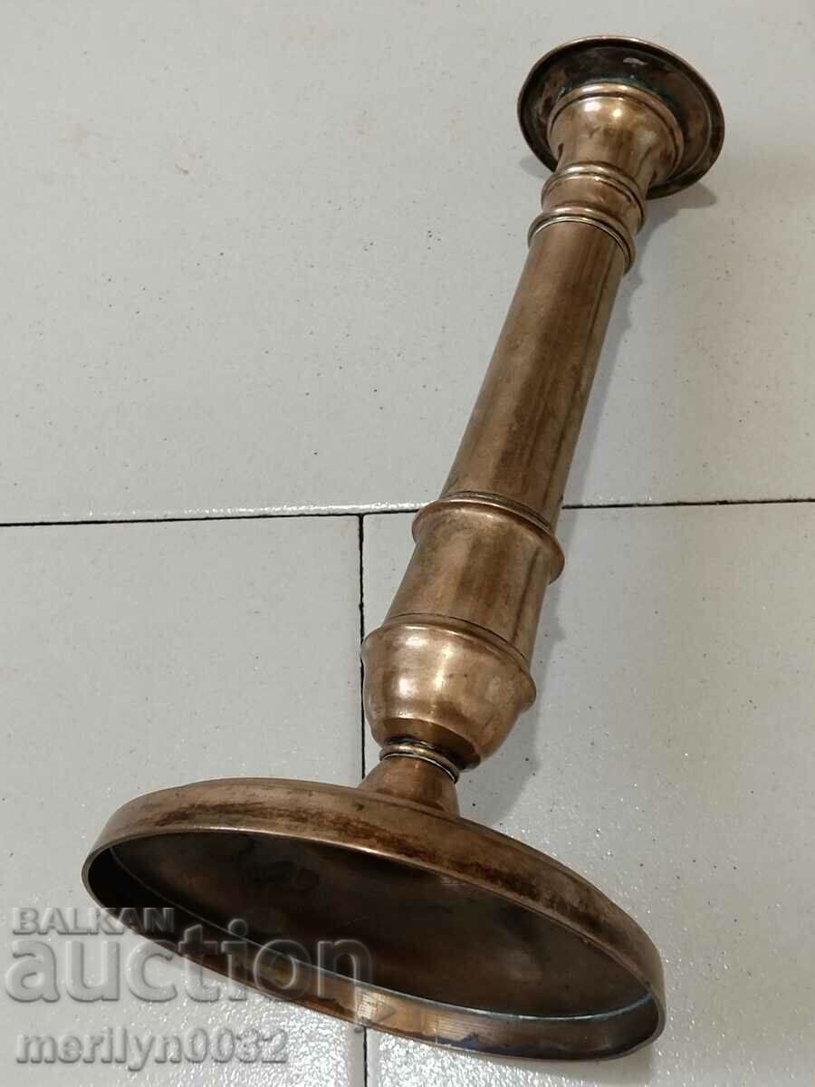 Auction Old brass candlestick, candle, lamp - 19th century Auction Old brass candlestick, candle, lamp - 19th century