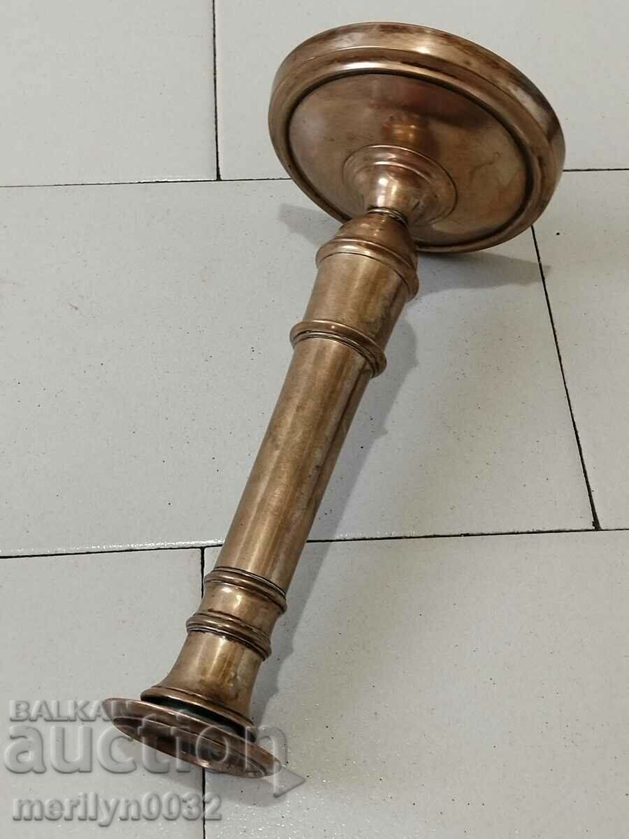 Delivery of Old brass candlestick, candle, lamp - 19th century Delivery of Old brass candlestick, candle, lamp - 19th century