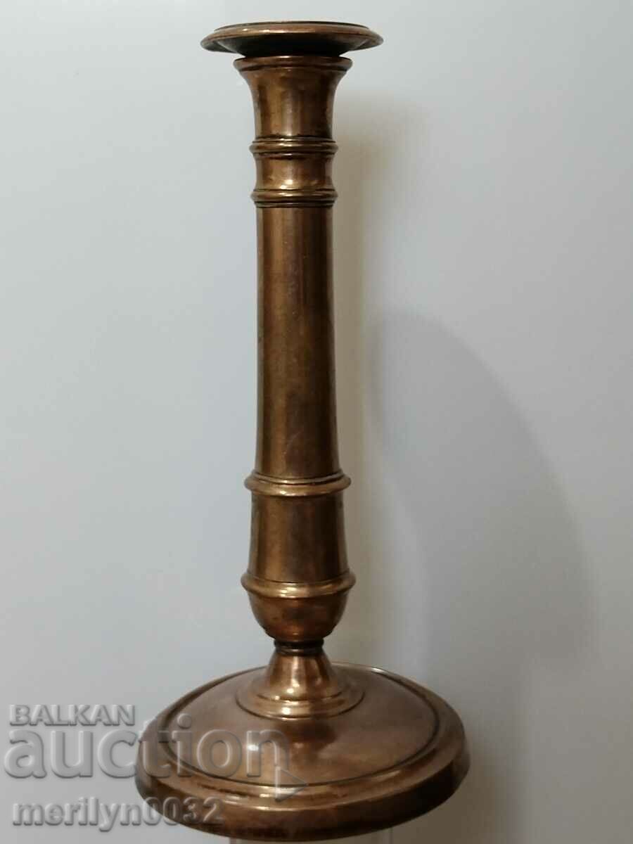 Old brass candlestick, candle, lamp - 19th century