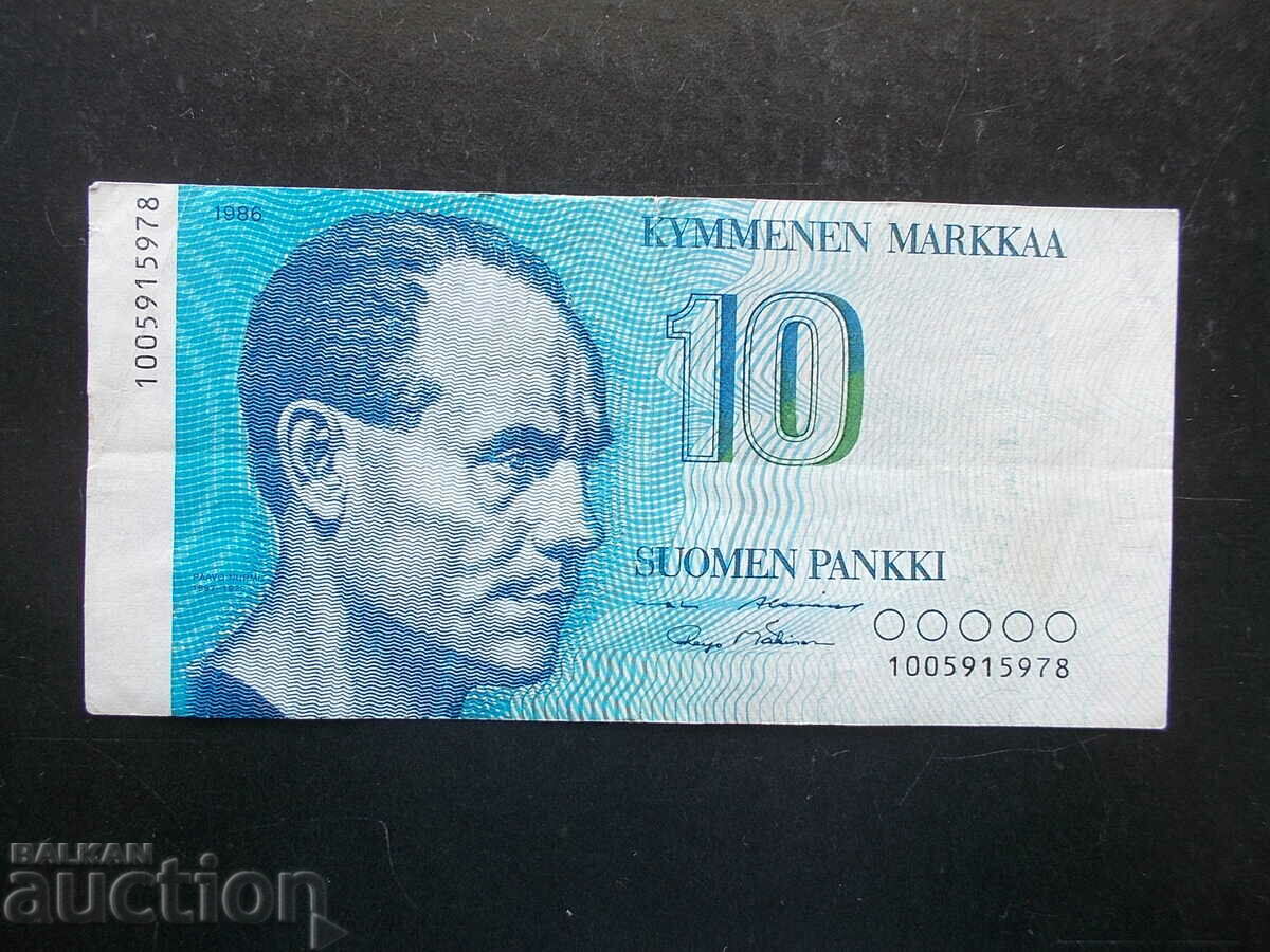 ФИНЛАНДИЯ , 10 марки , 1986 , XF-