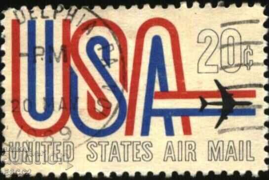 Stamped Air Mail Airplane 1968 from USA