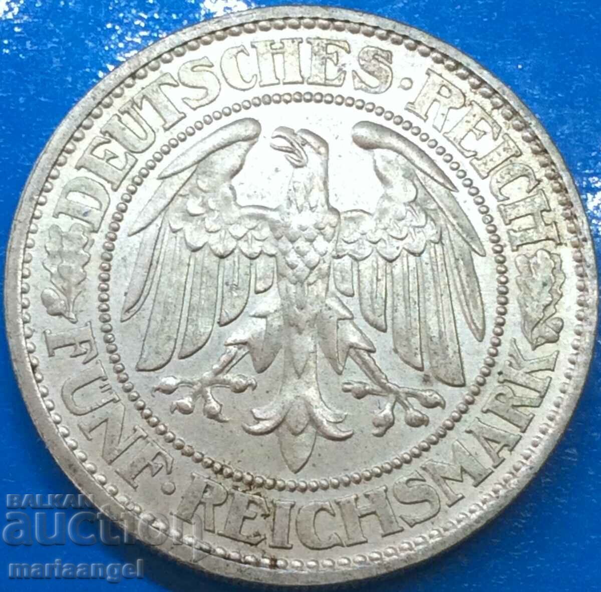 5 Marks 1931 Germany Weimar Oak Silver