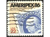 Stamped Philatelic Exhibition Amerimpex'86 1985 from USA