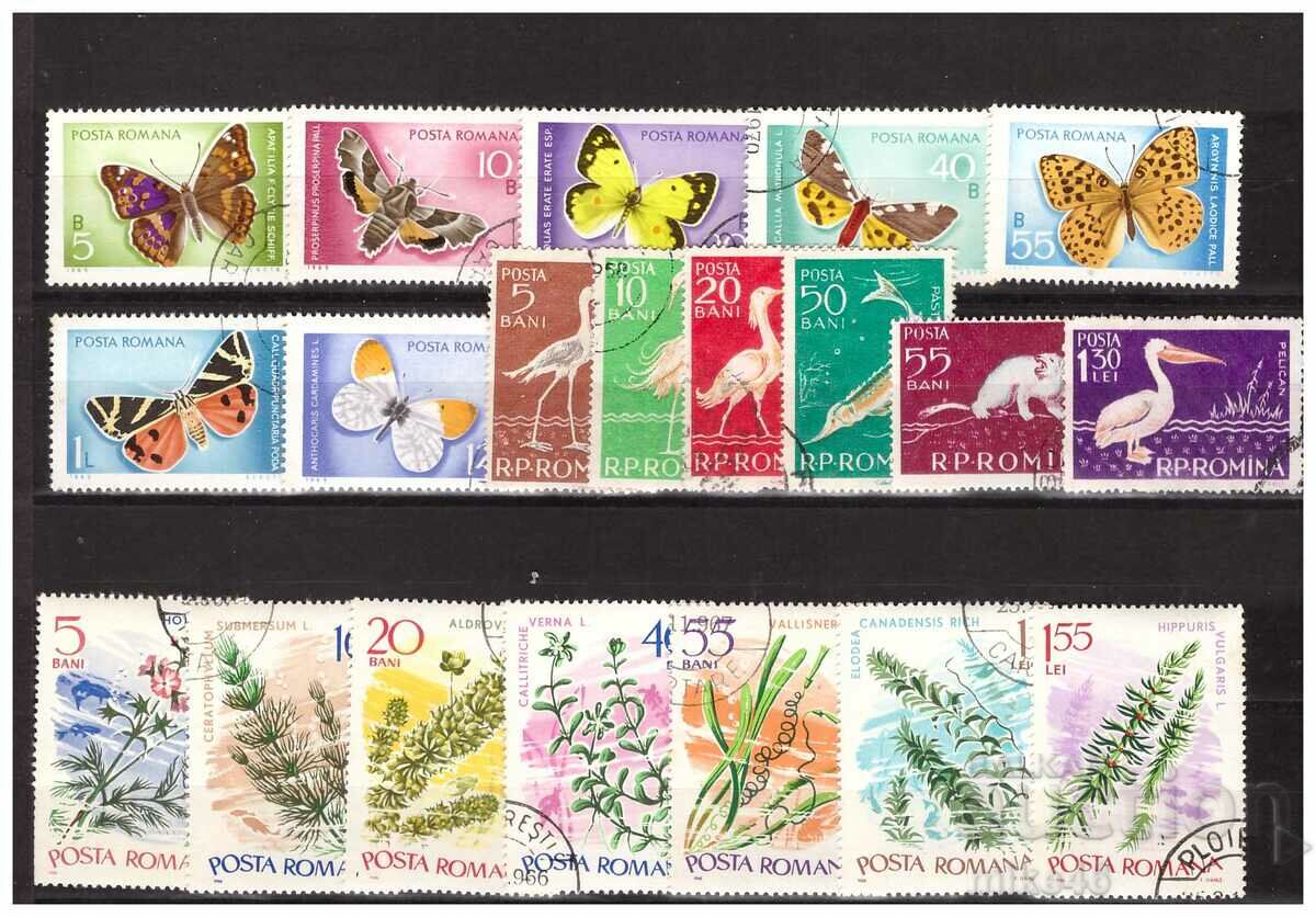 ROMANIA Fauna and Flora 3 series stamped