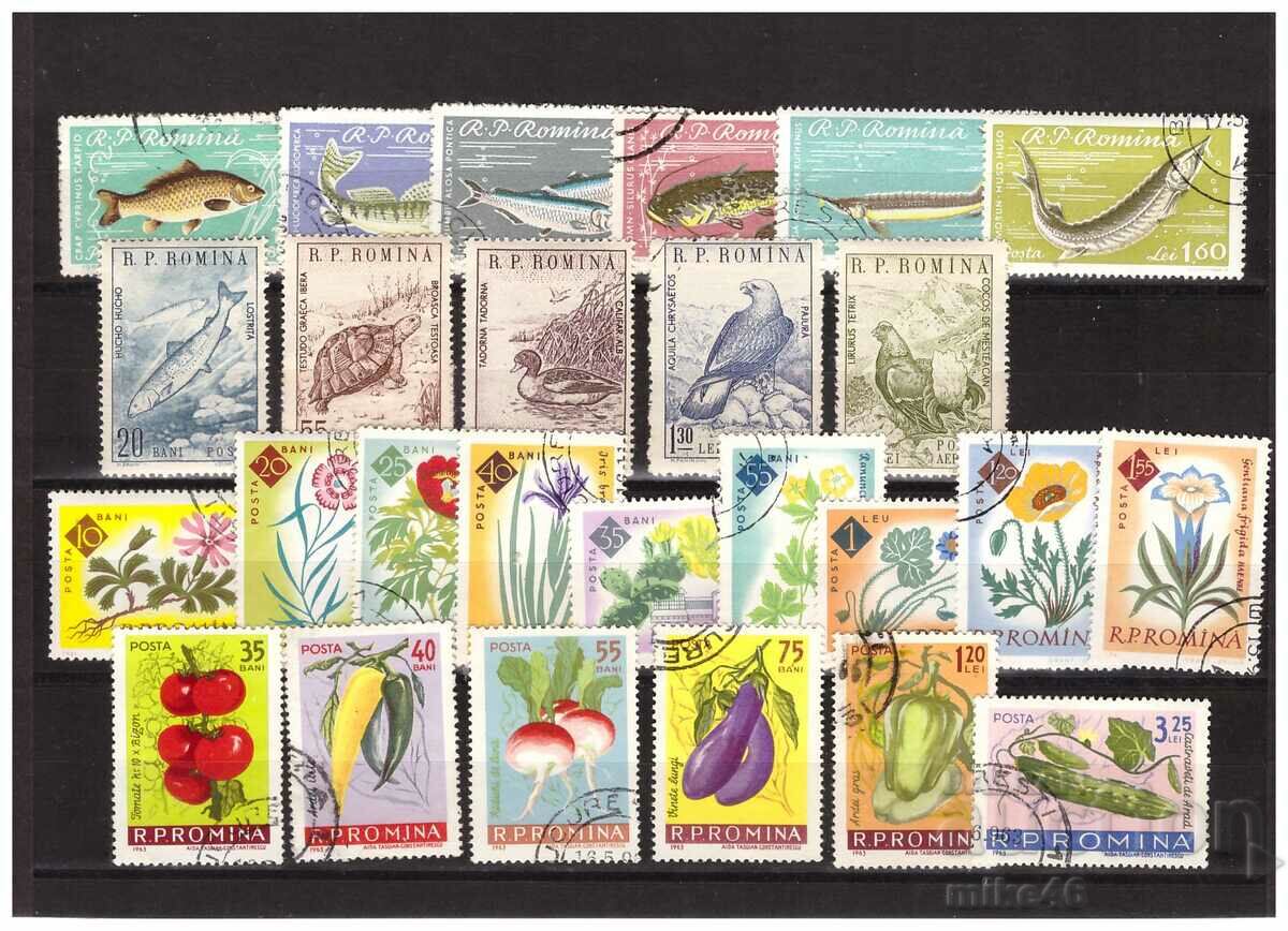 ROMANIA Fauna and Flora 4 series stamped