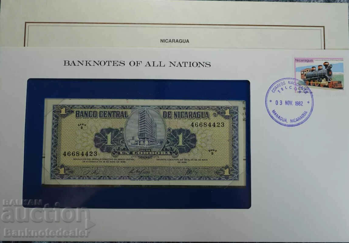 Banknotes of all Nations Nicaragua 1 Cordoba 1968 P-115 UNC