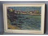 Old Master oil painting Seascape with frame