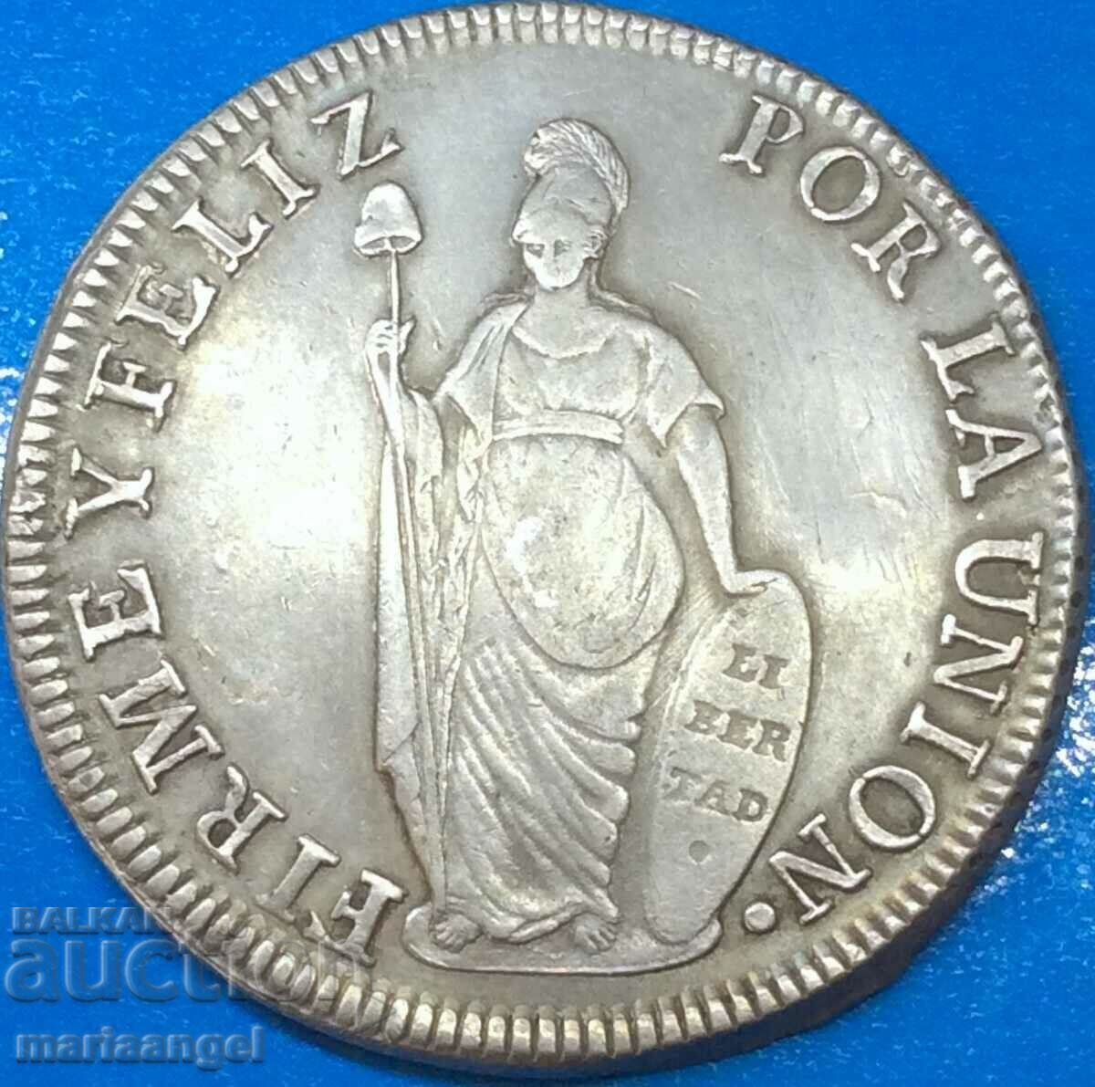 Peru 8 Reales 1833 Silver Patina