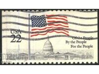 Stamped 1985 USA National Flag stamp