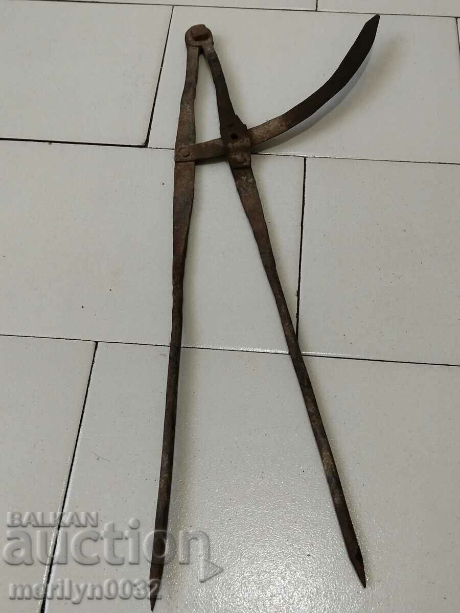 Old blacksmith's compass, ruler, primitive tool - 7 Old blacksmith's compass, ruler, primitive tool - 7