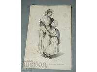 Old German master lithograph woman