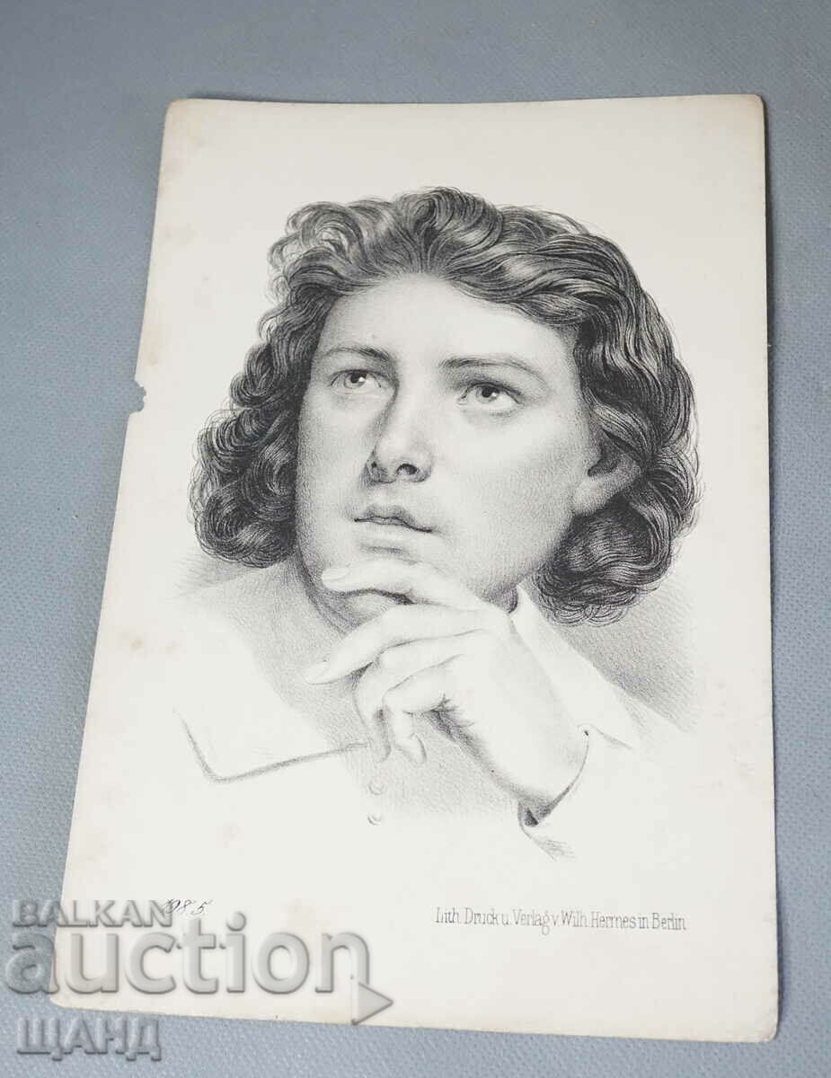 Old German master lithograph man