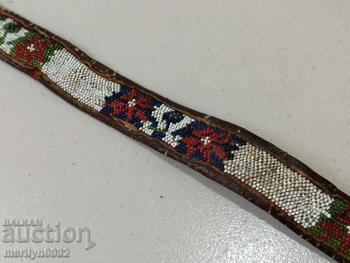 Beaded belt, beaded cuffs, early 20th century Beaded belt, beaded cuffs, early 20th century