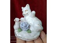 Porcelain cat figurine