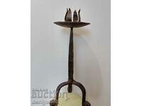 Old wrought iron candlestick lamp