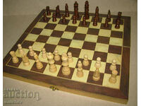 Chess wooden 39 cm chess board wooden figures checkers, preserved