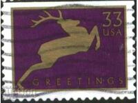 Stamped Christmas Leaping Deer 1999 from USA