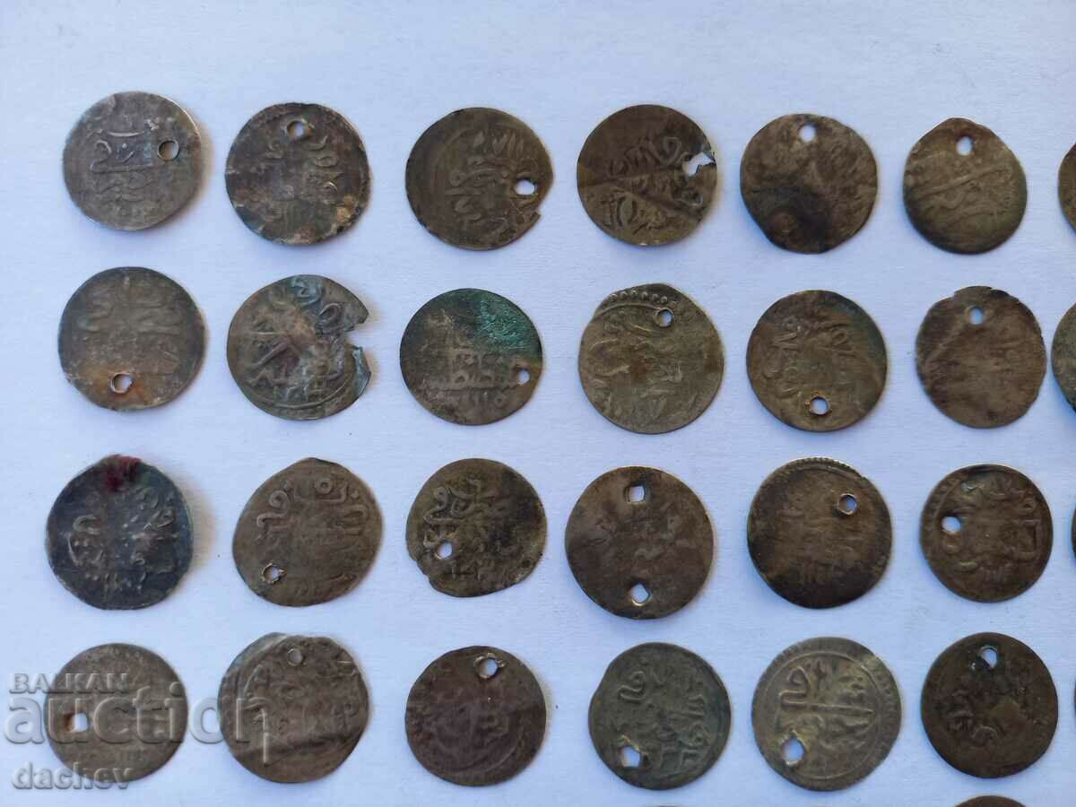 Delivery of Lot 60 pcs. Silver Turkish coins Turkey akcheta ahcheta Delivery of Lot 60 pcs. Silver Turkish coins Turkey akcheta ahcheta