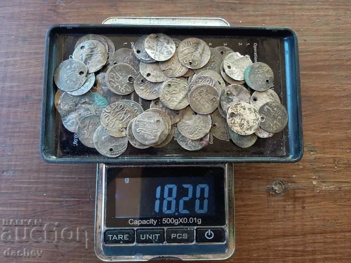 Lot 60 pcs. Silver Turkish coins Turkey akcheta ahcheta